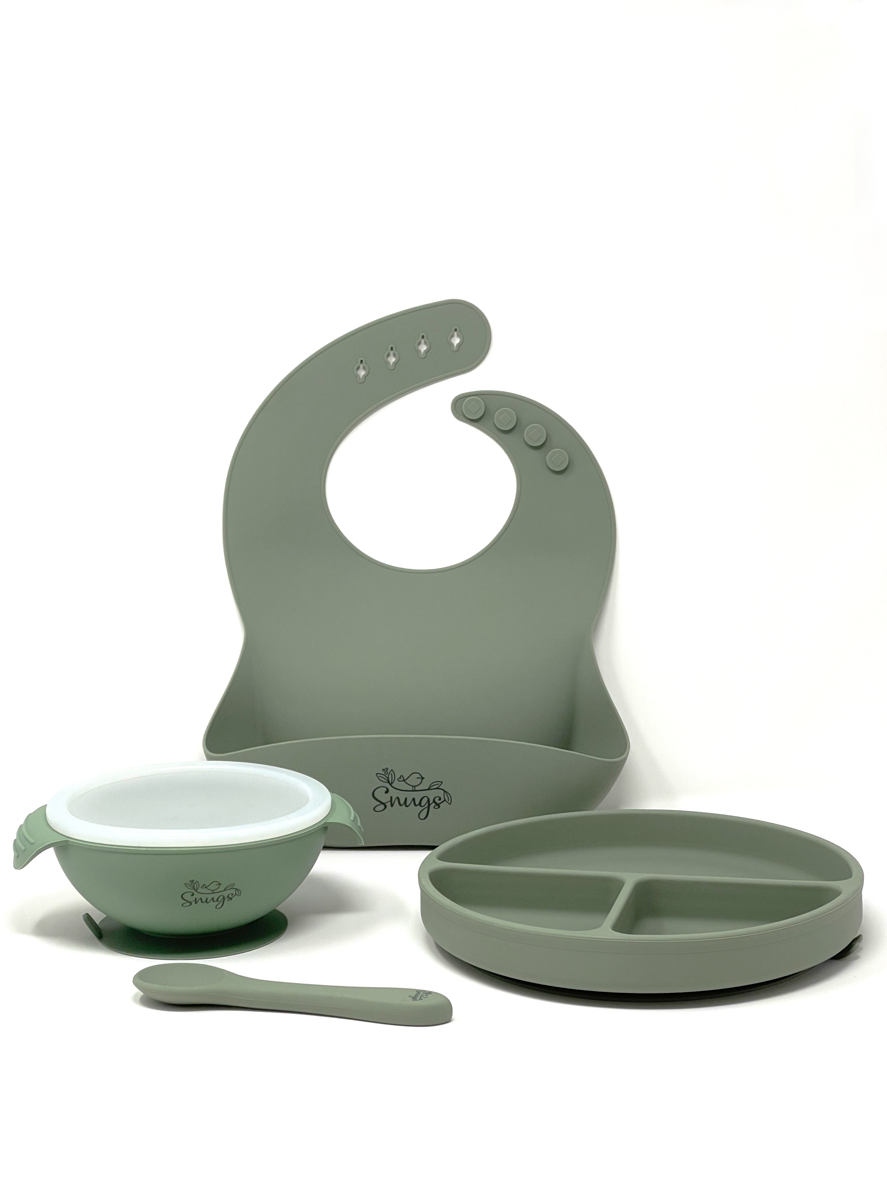 10-Piece Silicone Baby Feeding Set - Sage – thelittleroom