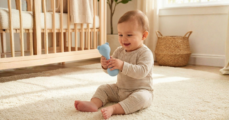 Bear Baby Silicon Teether Rattle
