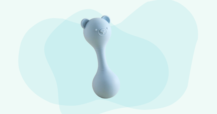 Bear Baby Silicon Teether Rattle